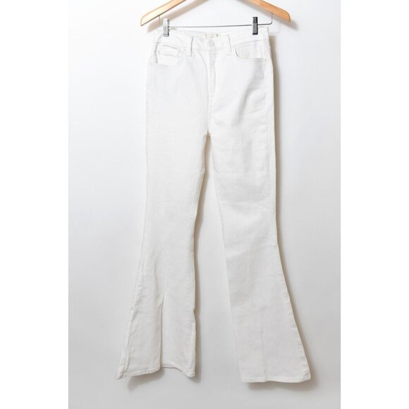 7 For All Mankind Denim - Seven For All Mankind Jeans Womens 28 White Mega Flare Denim Boho Western NEW